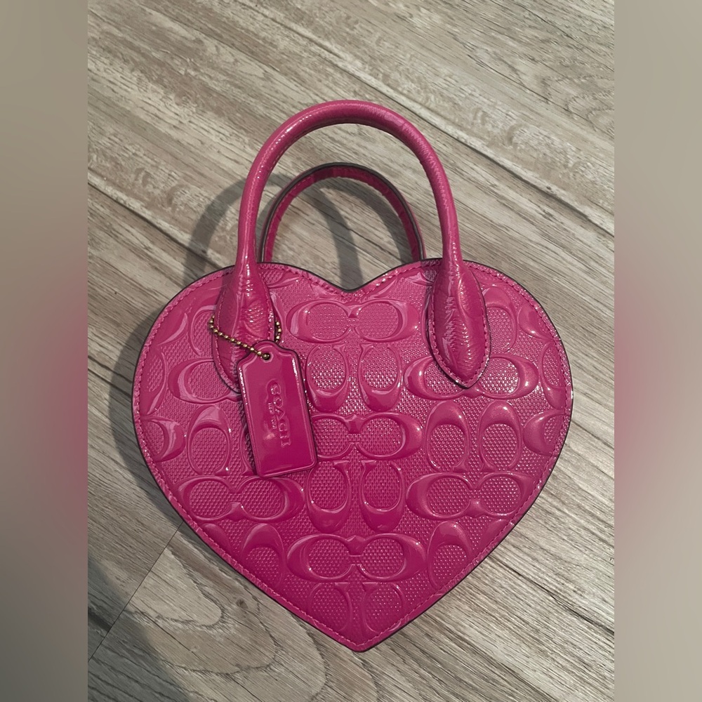 Coach patent leather heart bag